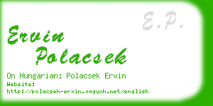 ervin polacsek business card